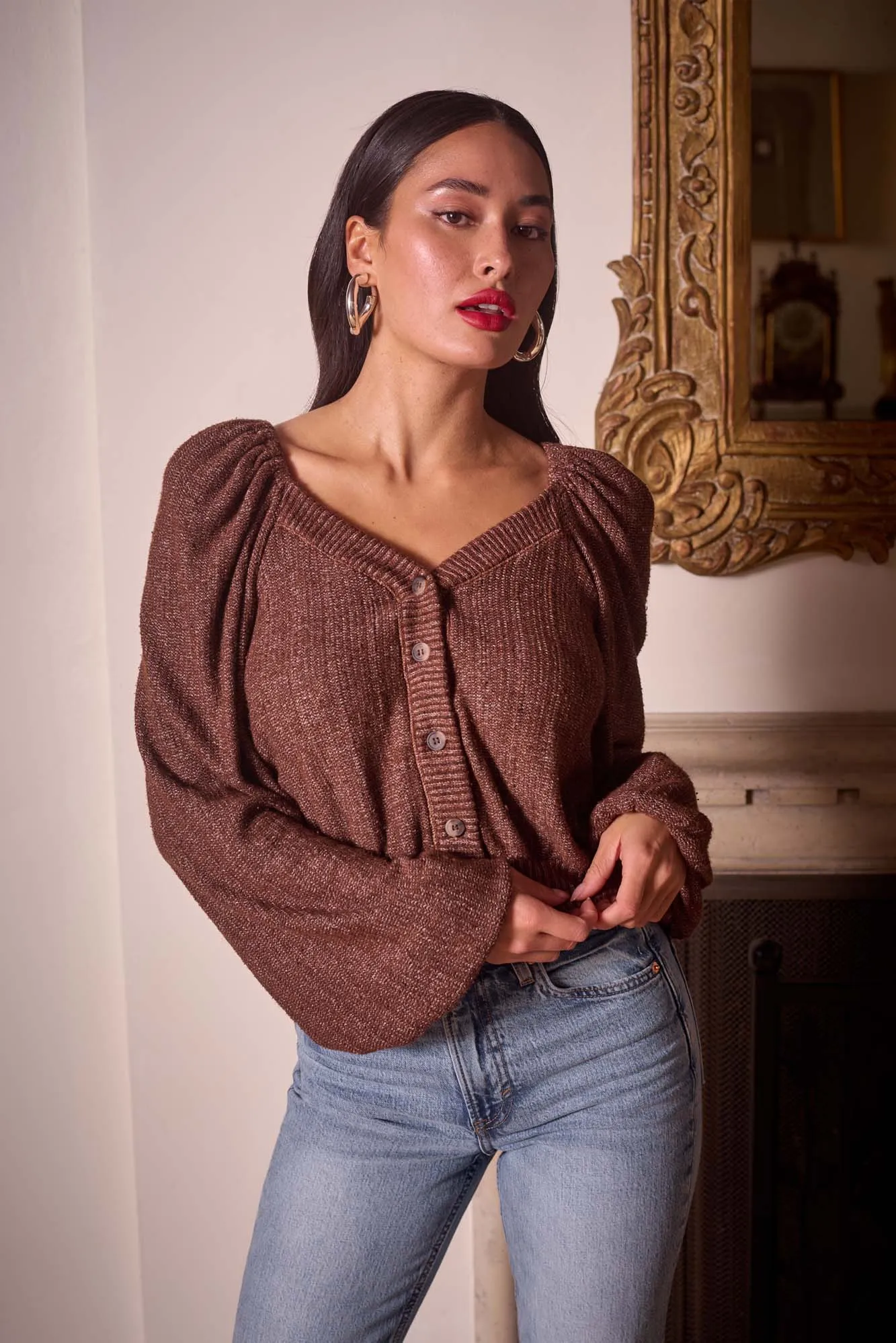 Piece Of My Heart Textured Button Front Cardi sold by Project Social T