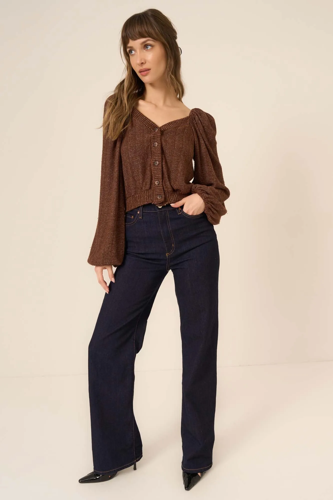 Piece Of My Heart Textured Button Front Cardi sold by Project Social T product image thumbnail 4