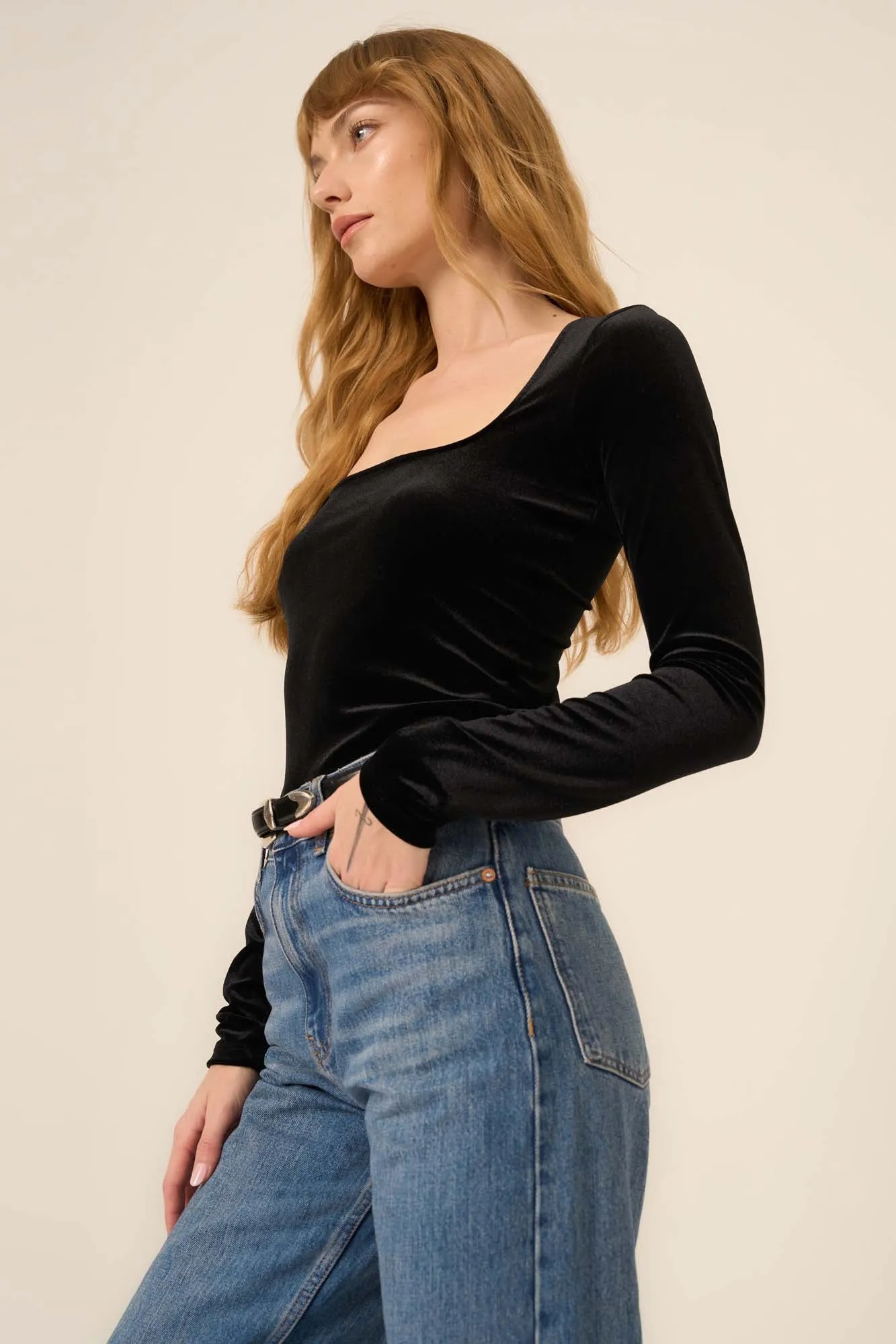Dream Come True Square Neck Velvet Long Sleeve sold by Project Social T product image thumbnail 4