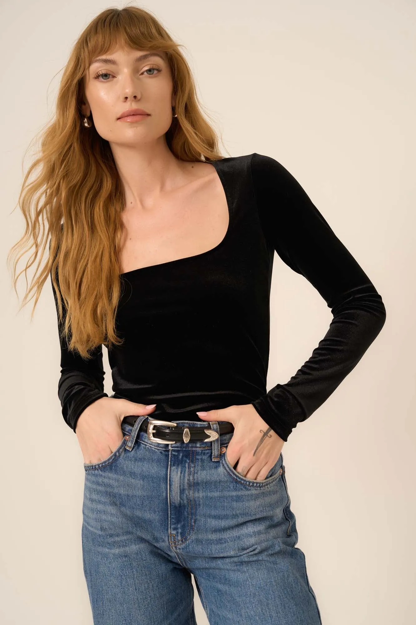 Dream Come True Square Neck Velvet Long Sleeve sold by Project Social T