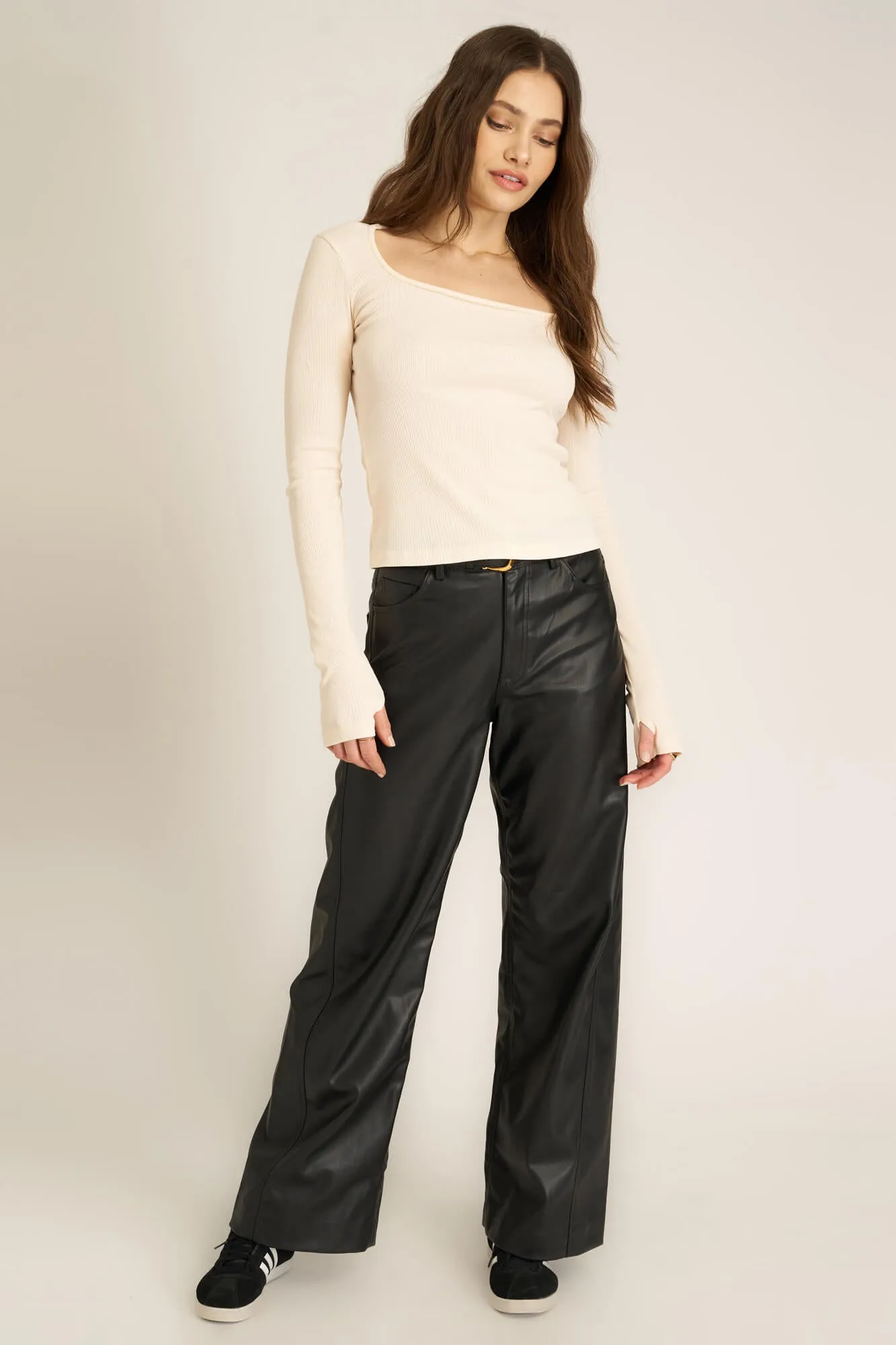 Kami Burnout Square Neck Long Sleeve - Mother of Pearl sold by Project Social T product image thumbnail 2