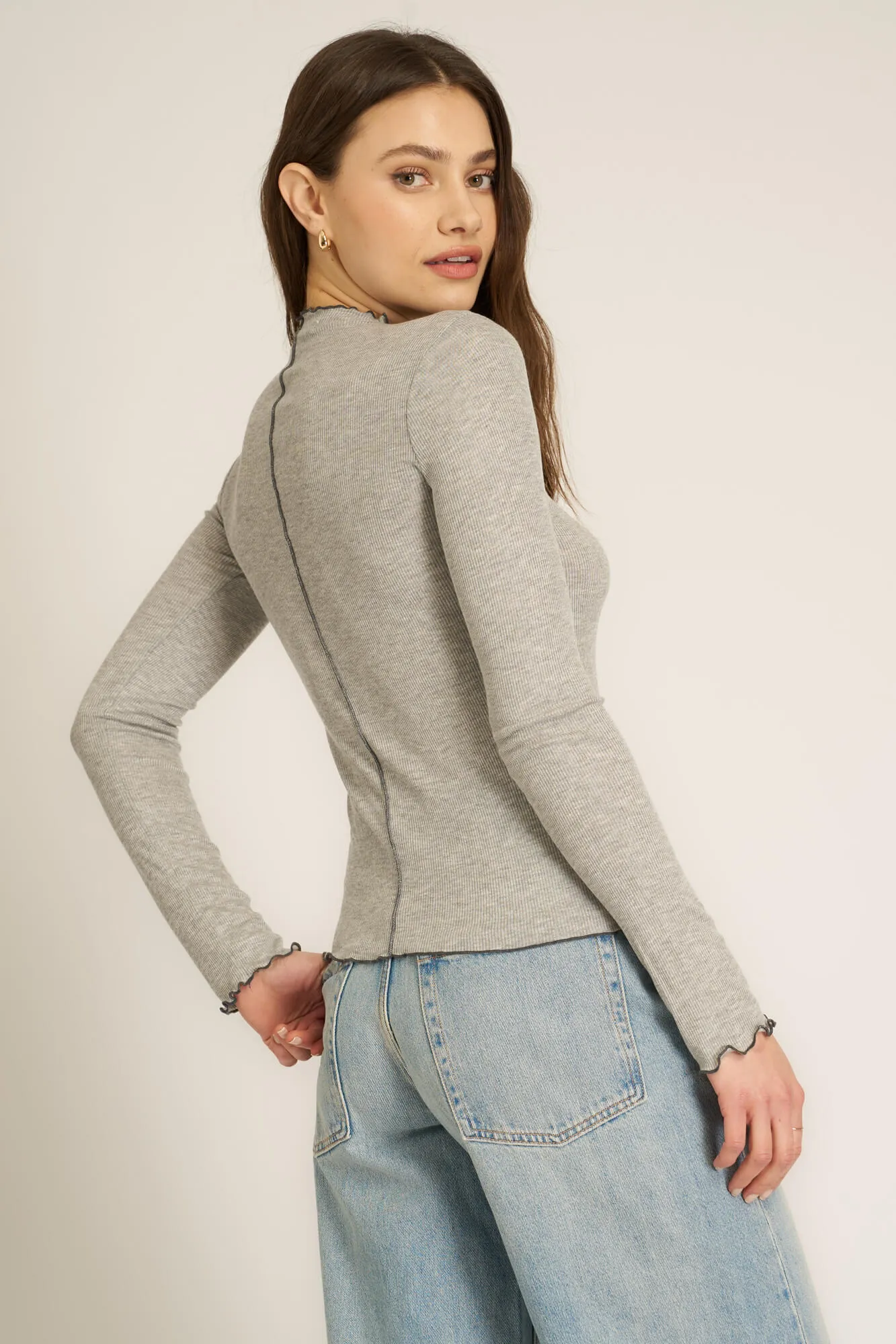 Sparks Seamed Rib Funnel Neck Long Sleeve sold by Project Social T product image thumbnail 4