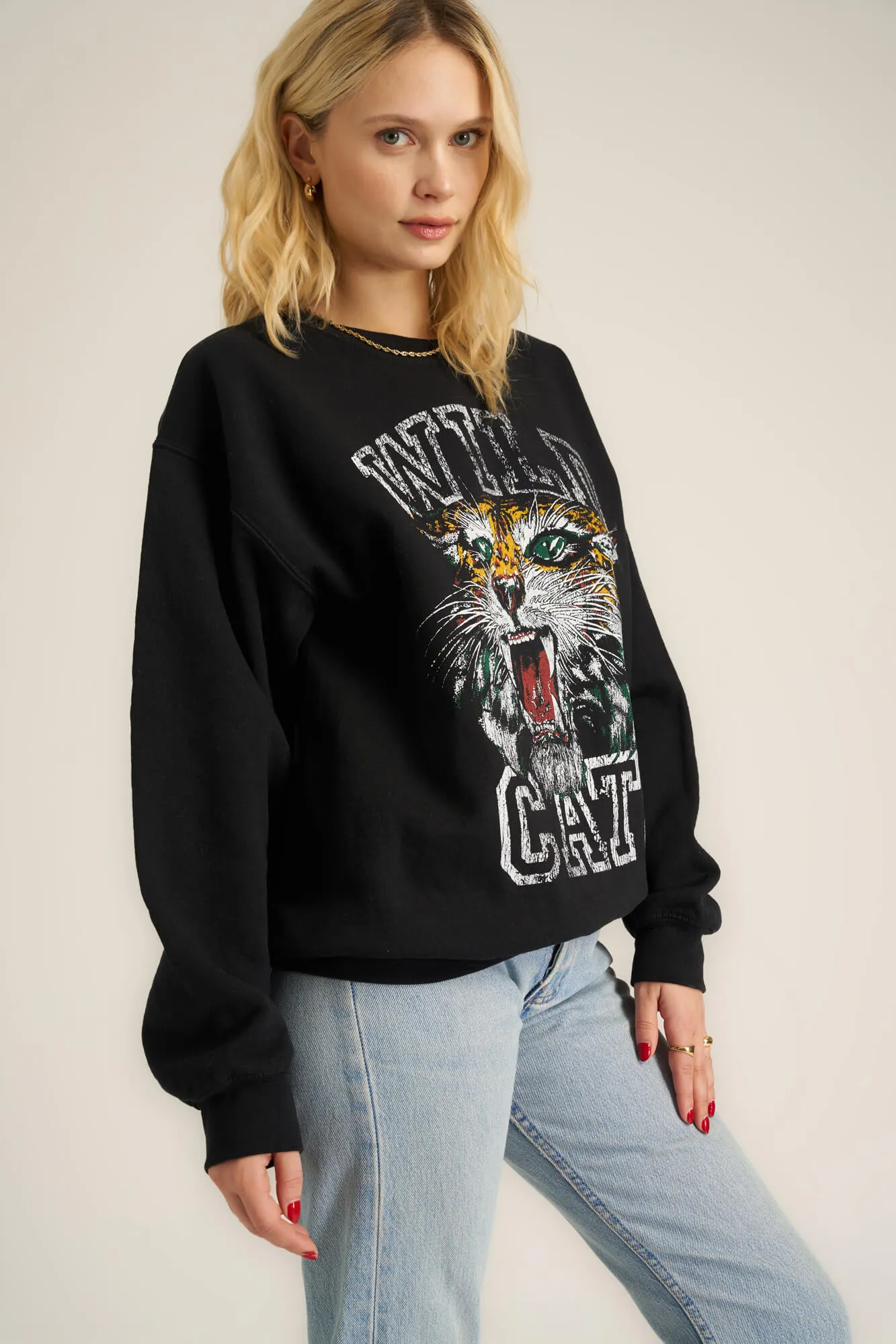 Wild Cats Oversized Sweatshirt - Black sold by Project Social T product image thumbnail 2