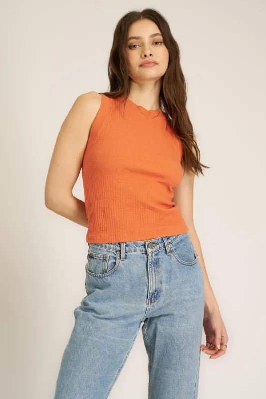 Player Fitted Racerback Rib Tank - Canyon Sunset sold by Project Social T