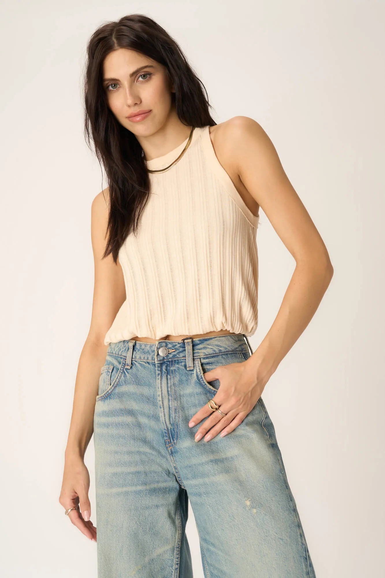 Groovy Textured Bubble Tank - Chalk sold by Project Social T product image thumbnail 2