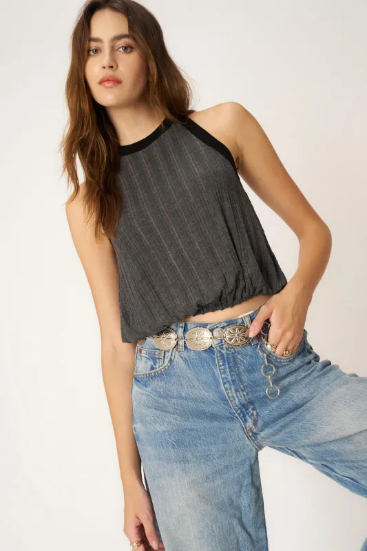 Groovy Textured Bubble Tank - Black sold by Project Social T