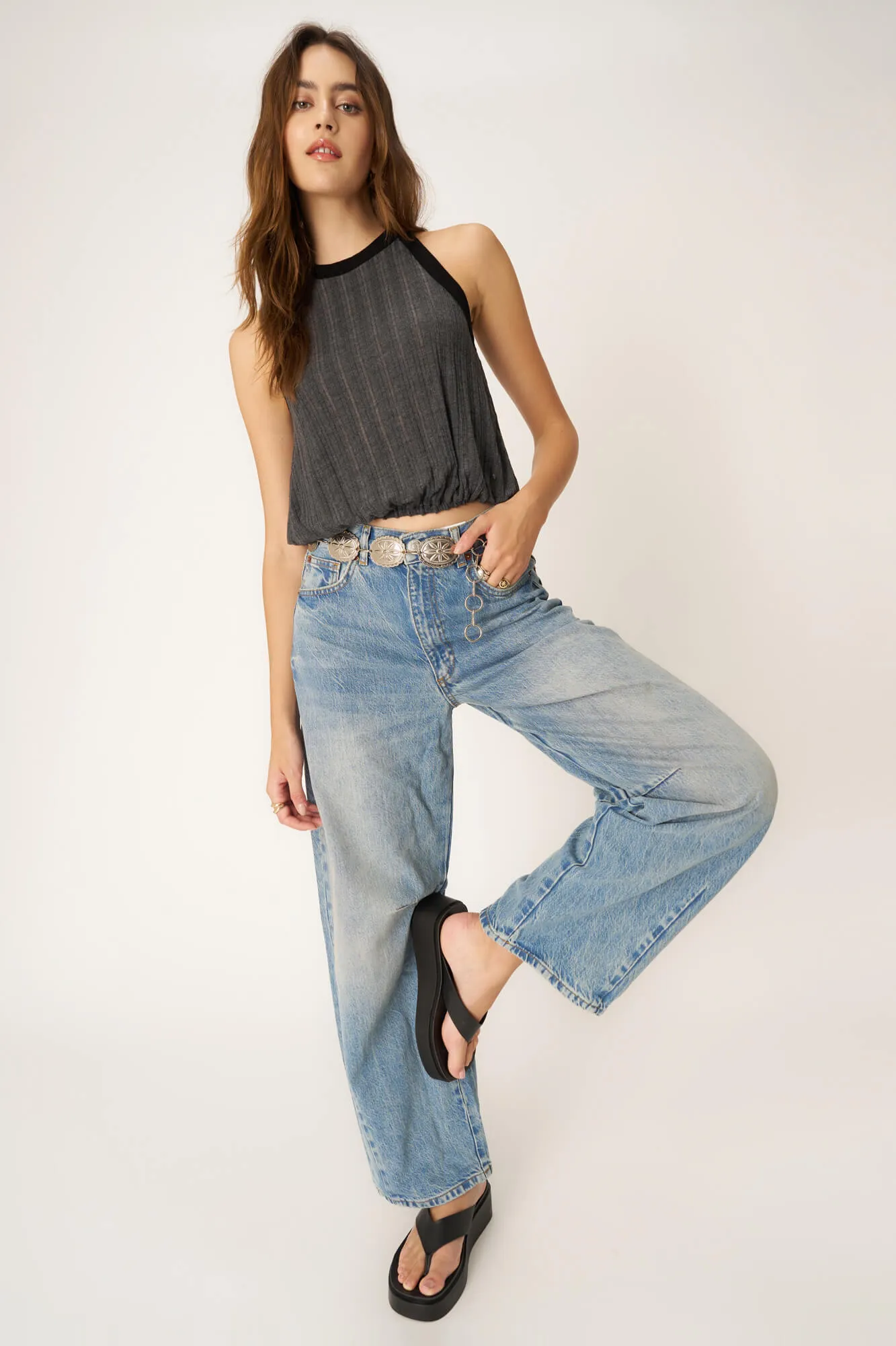 Groovy Textured Bubble Tank - Black sold by Project Social T product image thumbnail 2