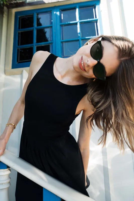 Corinne Mixed Fabric Tank Dress sold by Project Social T