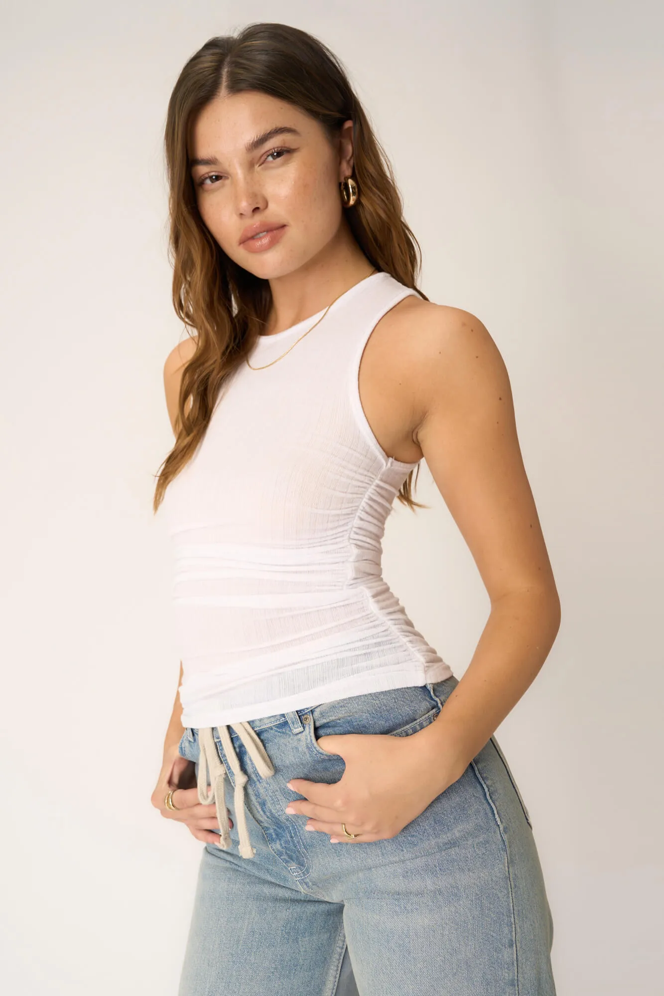 Marilyn Keyhole Textured Rib Tank sold by Project Social T product image thumbnail 3