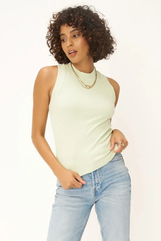 Player Fitted Racerback Rib Tank - DW Mint Matcha sold by Project Social T