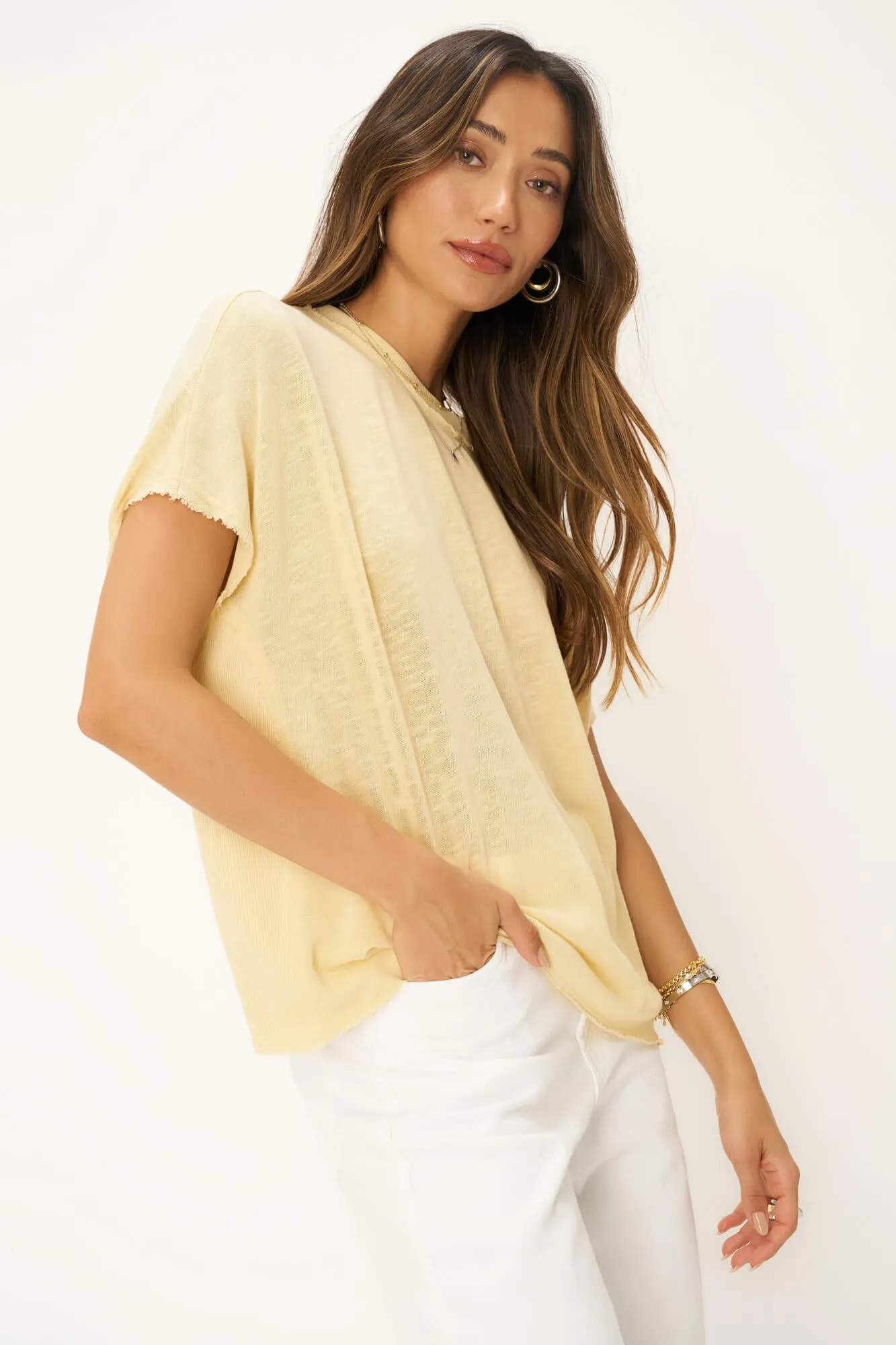 Rose Textured Tee - Honey Cream sold by Project Social T product image thumbnail 3