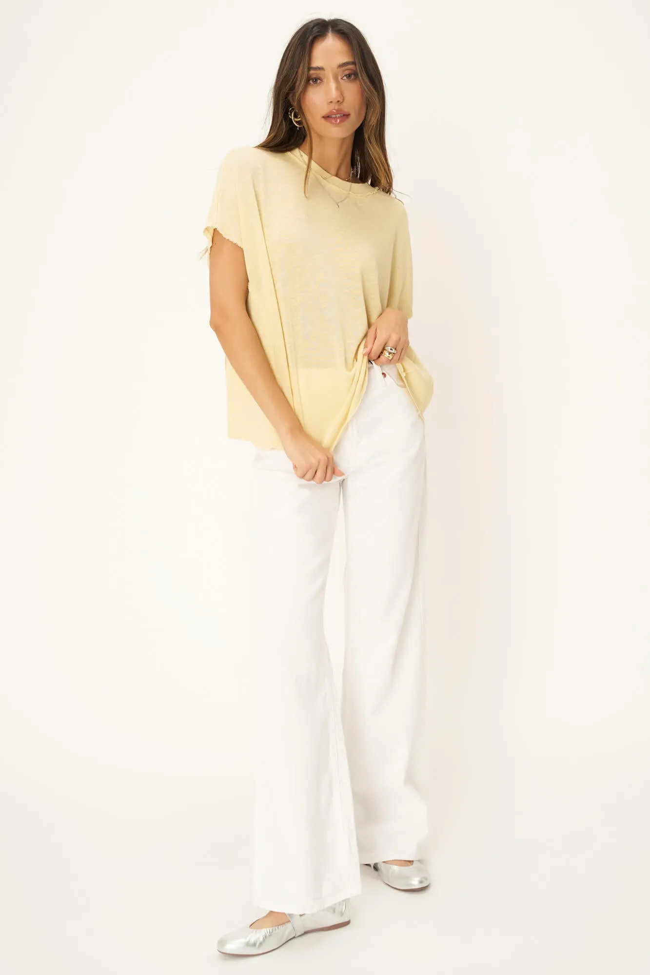 Rose Textured Tee - Honey Cream sold by Project Social T