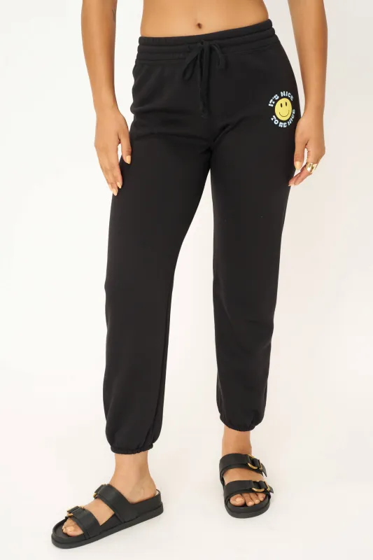 Be Nice Smiley Jogger - Black sold by Project Social T