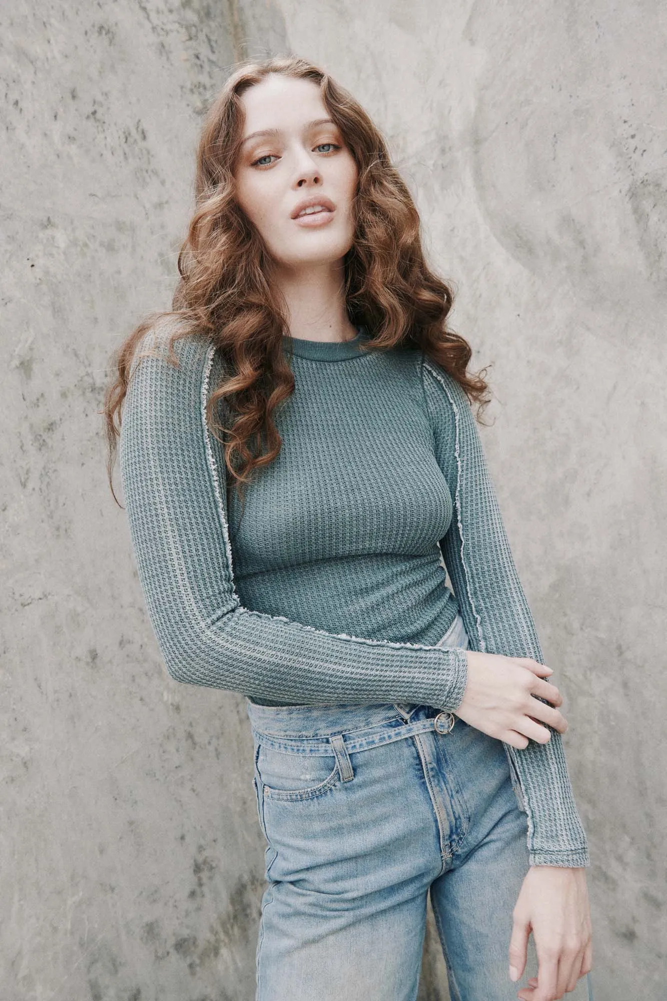 Colby Seamed Burnout Thermal Longsleeve sold by Project Social T