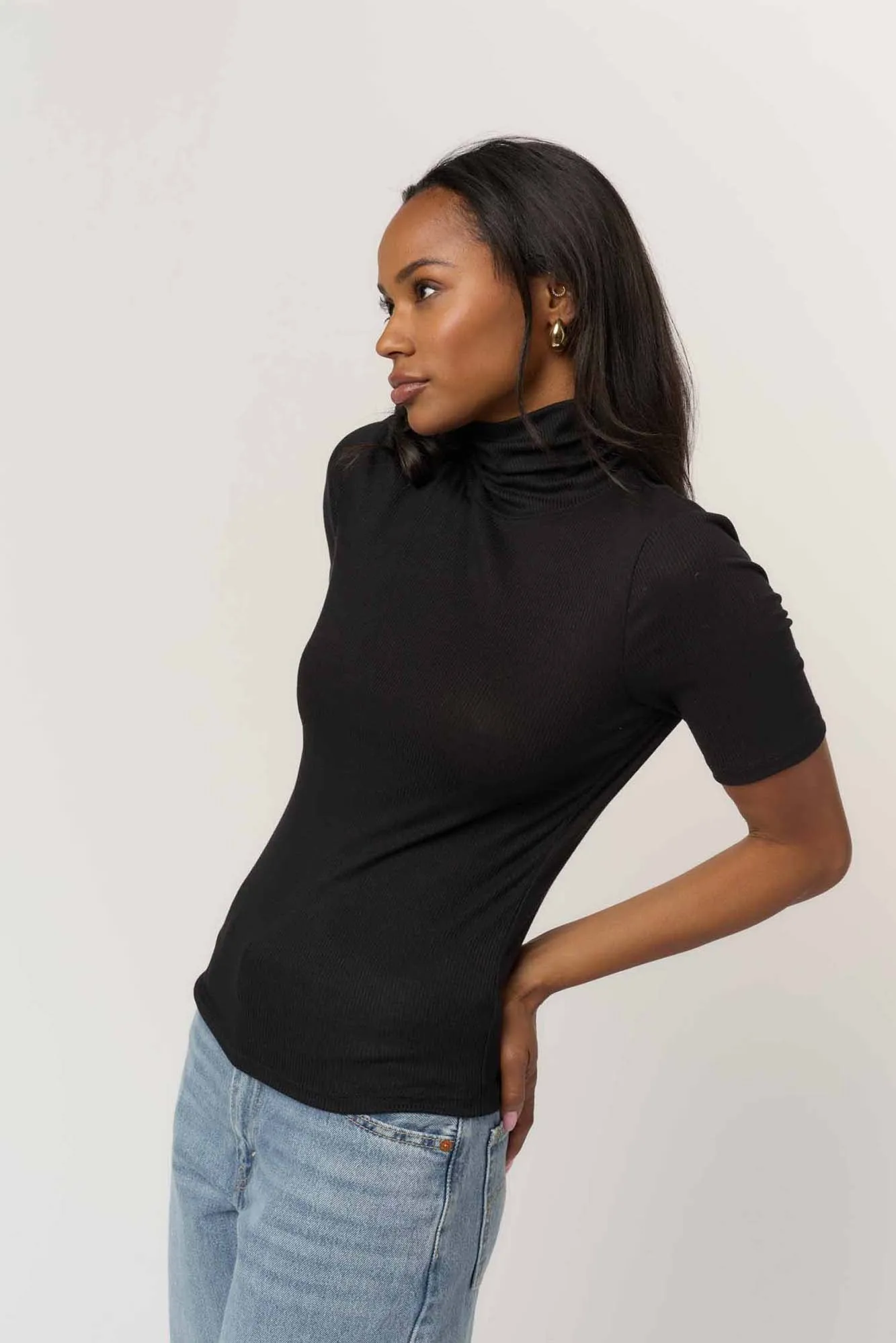 Jesllyn Turtleneck Rib Tee sold by Project Social T product image thumbnail 3