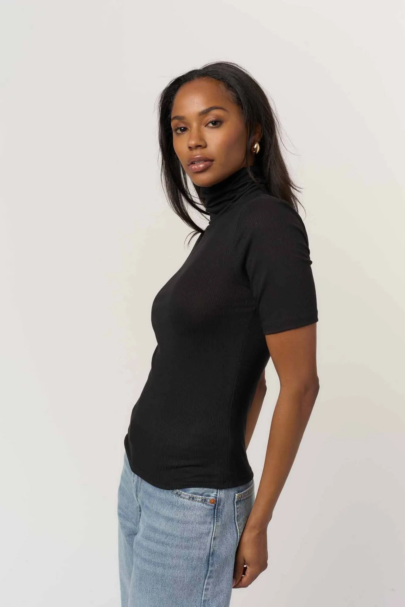 Jesllyn Turtleneck Rib Tee sold by Project Social T product image thumbnail 2