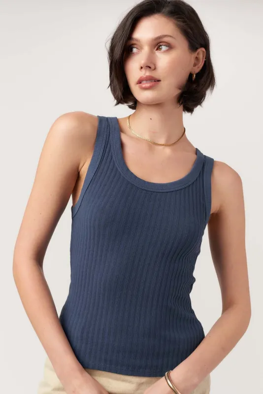 Cooper Sweater Rib Tank - Navy sold by Project Social T