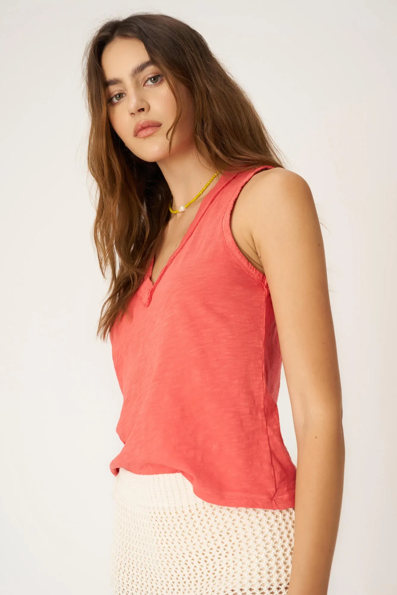Let Me Know Relaxed Slub V Neck Tank sold by Project Social T product image thumbnail 4