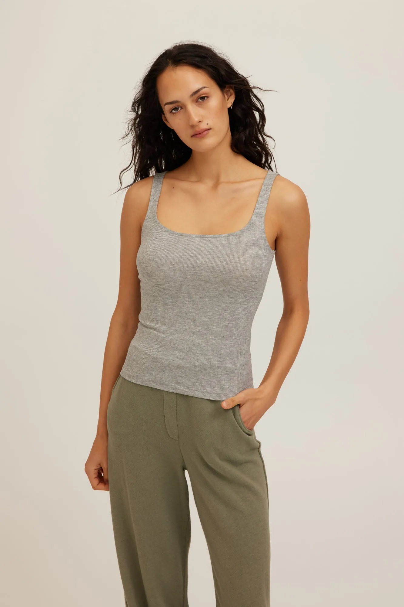 Olsen Scoop Neck Rib Tank sold by Project Social T