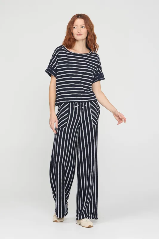Zadie Navy Striped Pant made by Project Social T