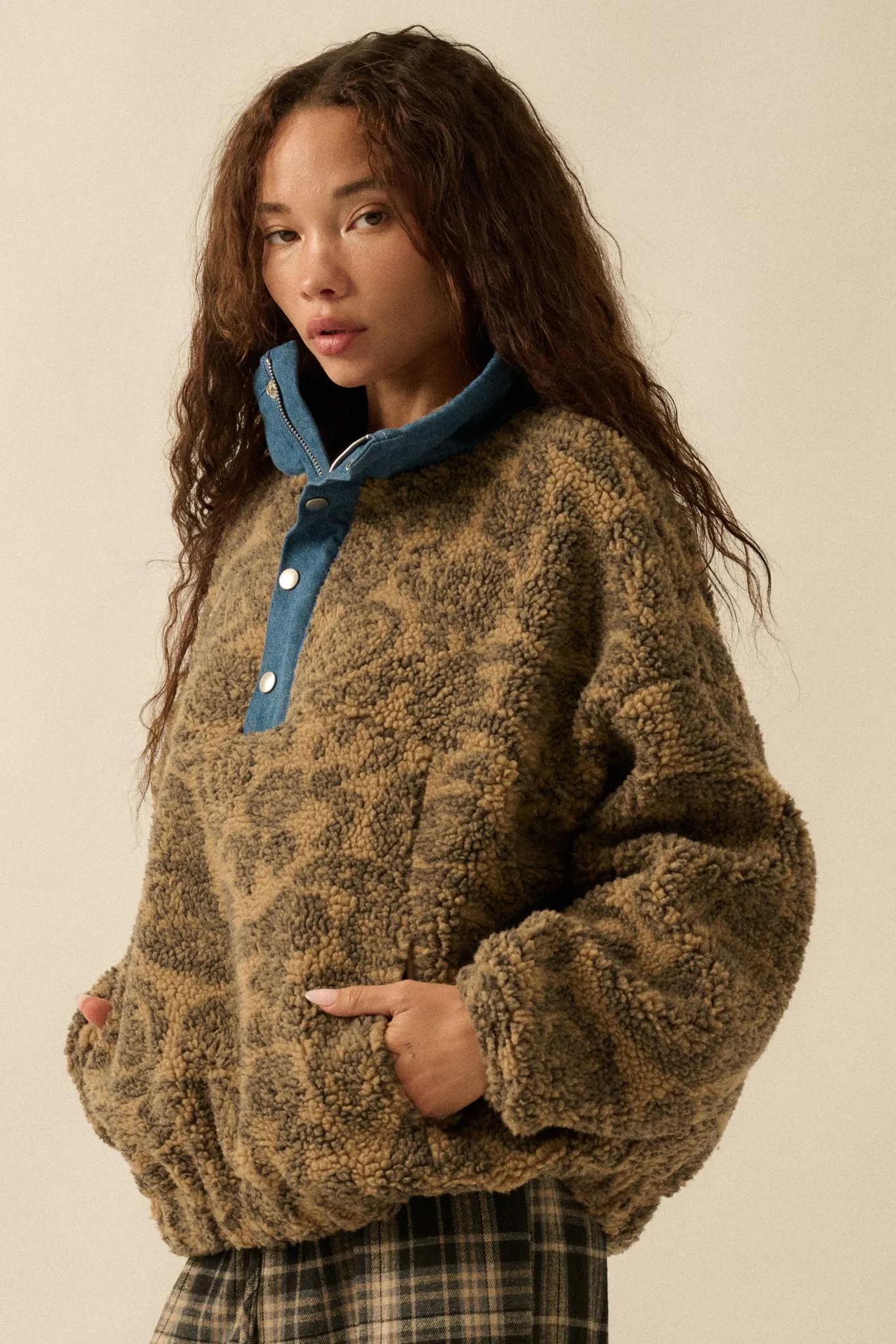 Dare to Dream Paisley Fleece Half-Zip Pullover sold by Promesa product image thumbnail 5