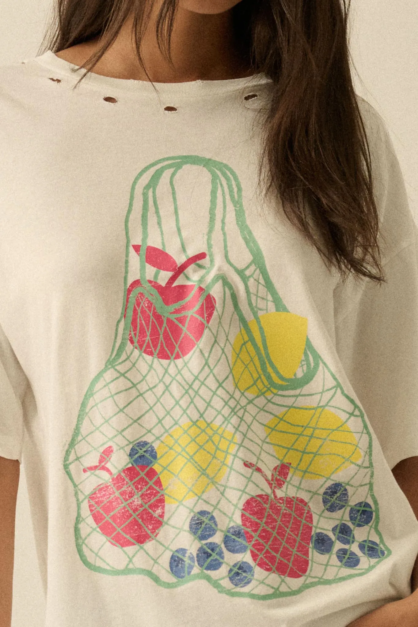 Fruit Stand Distressed Oversize Graphic Tee sold by Promesa product image thumbnail 2