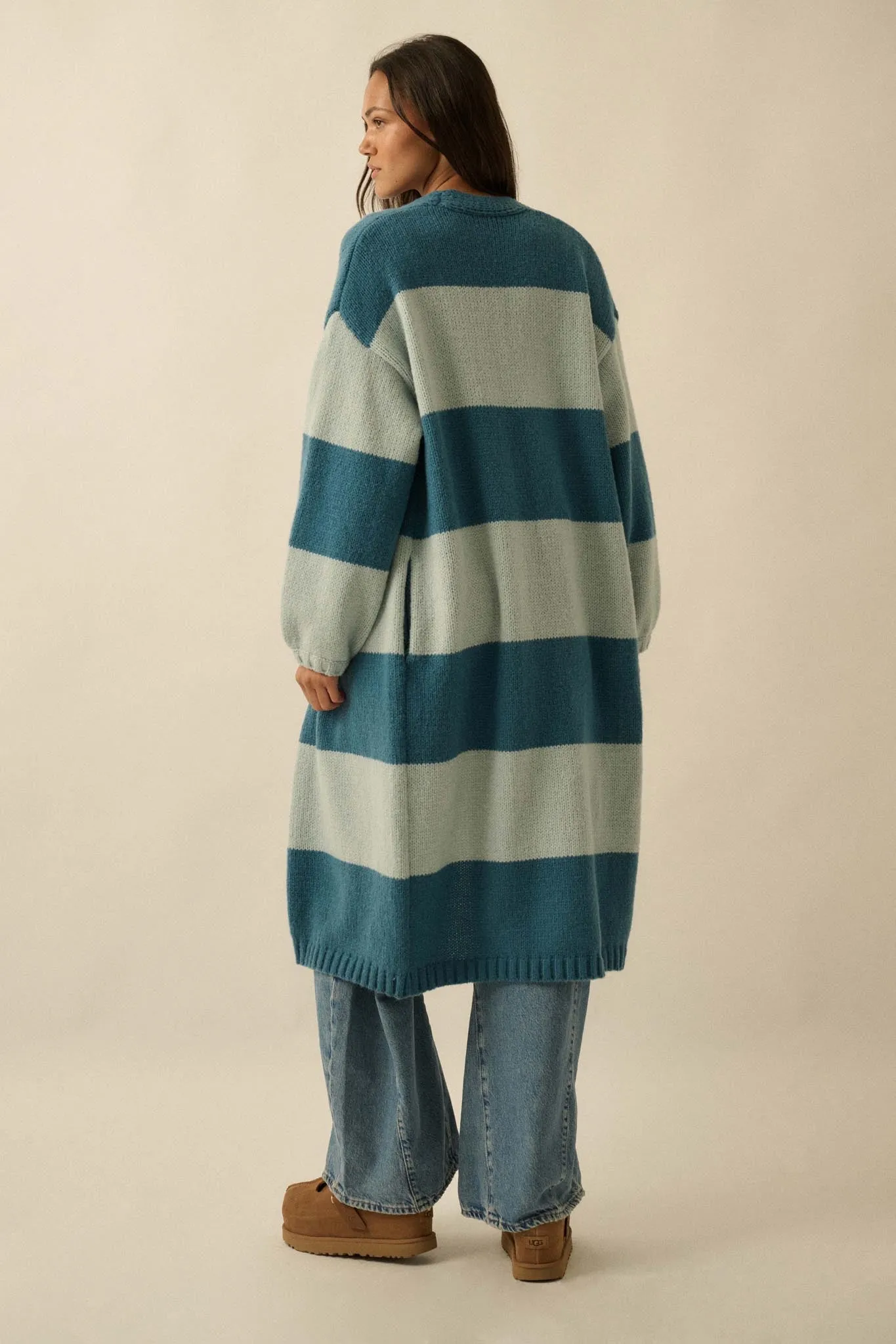 Cozy Days Colorblock Striped Duster Cardigan sold by Promesa product image thumbnail 2