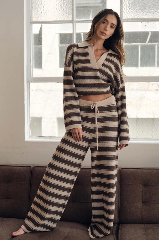 Stripe to It Textured Striped Knit Sweater Pants sold by Promesa