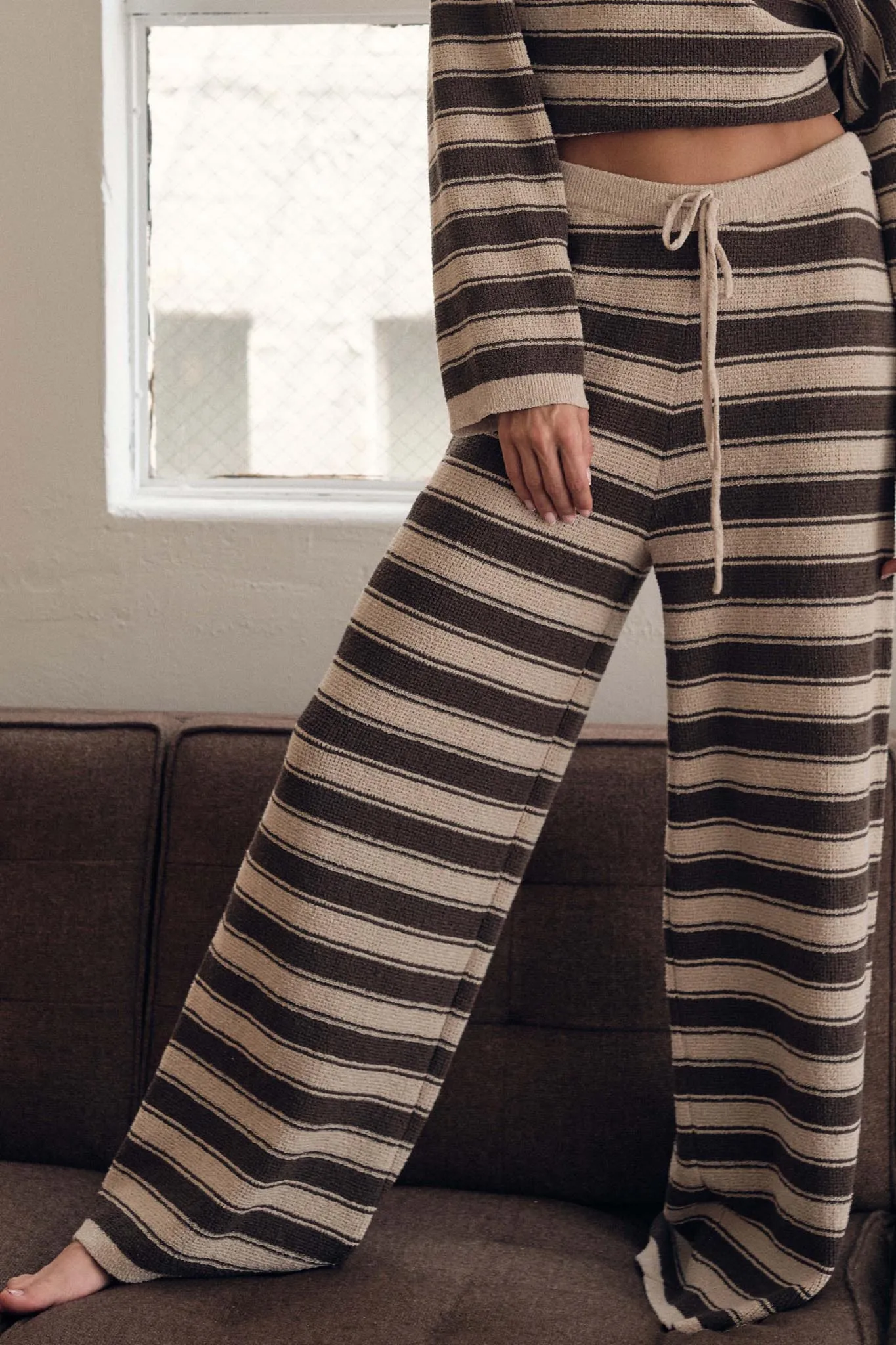 Stripe to It Textured Striped Knit Sweater Pants sold by Promesa product image thumbnail 2