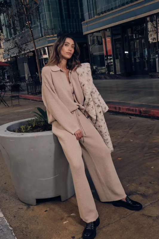 Feeling Great Textured Knit Wide-Leg Sweater Pants sold by Promesa