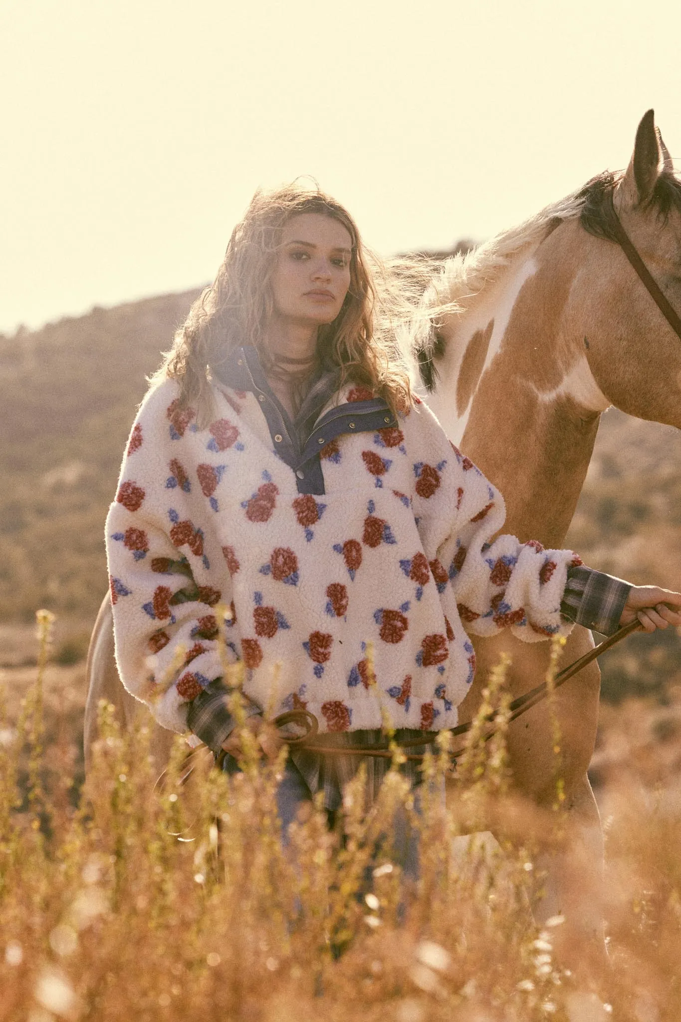 Winter Roses Floral Fleece Half-Zip Pullover sold by Promesa product image thumbnail 2