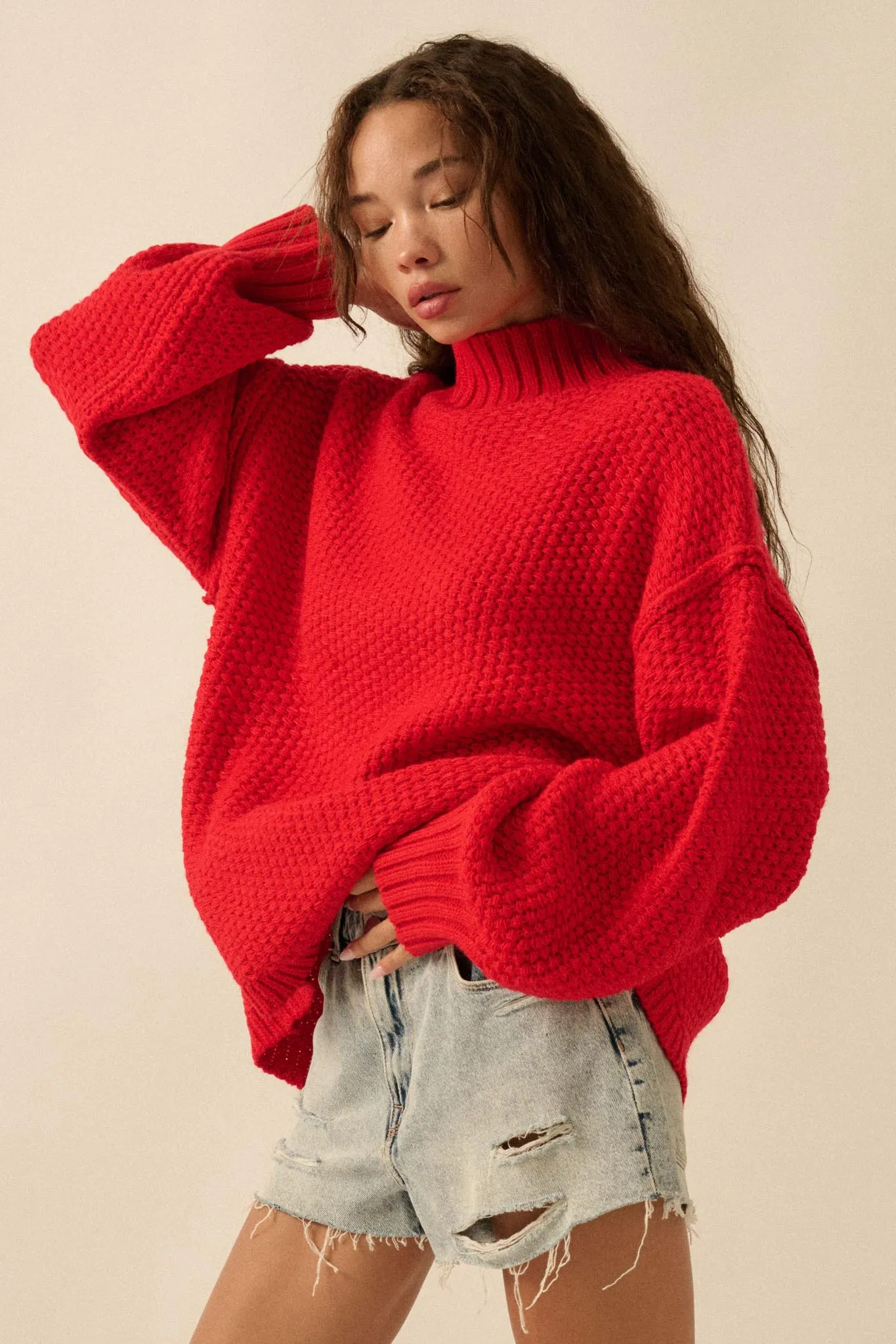 Time Goes By Crochet-Knit Mock-Neck Sweater sold by Promesa product image thumbnail 5