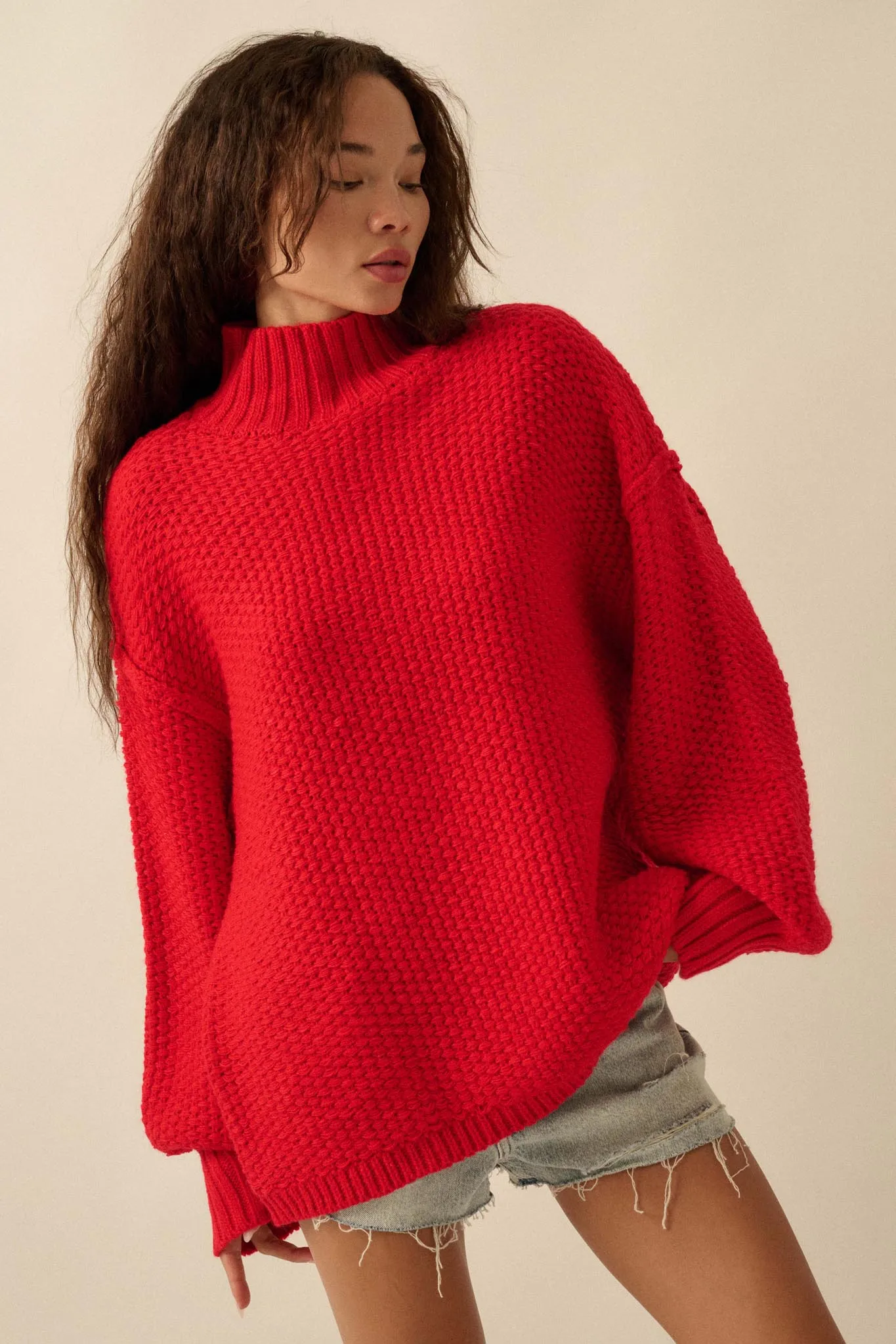 Time Goes By Crochet-Knit Mock-Neck Sweater sold by Promesa product image thumbnail 3