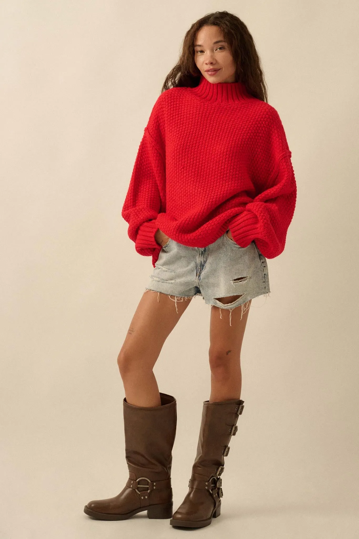 Time Goes By Crochet-Knit Mock-Neck Sweater sold by Promesa product image thumbnail 4