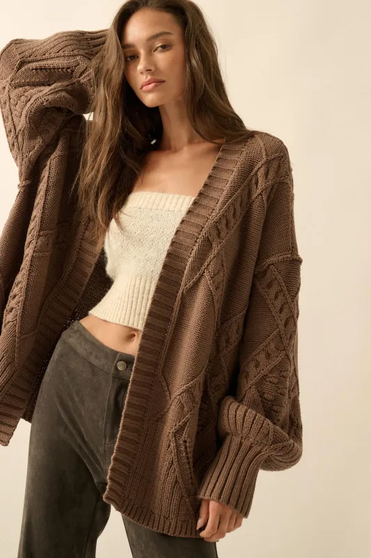 Twist Me Around Cable Knit Oversize Cardigan sold by Promesa