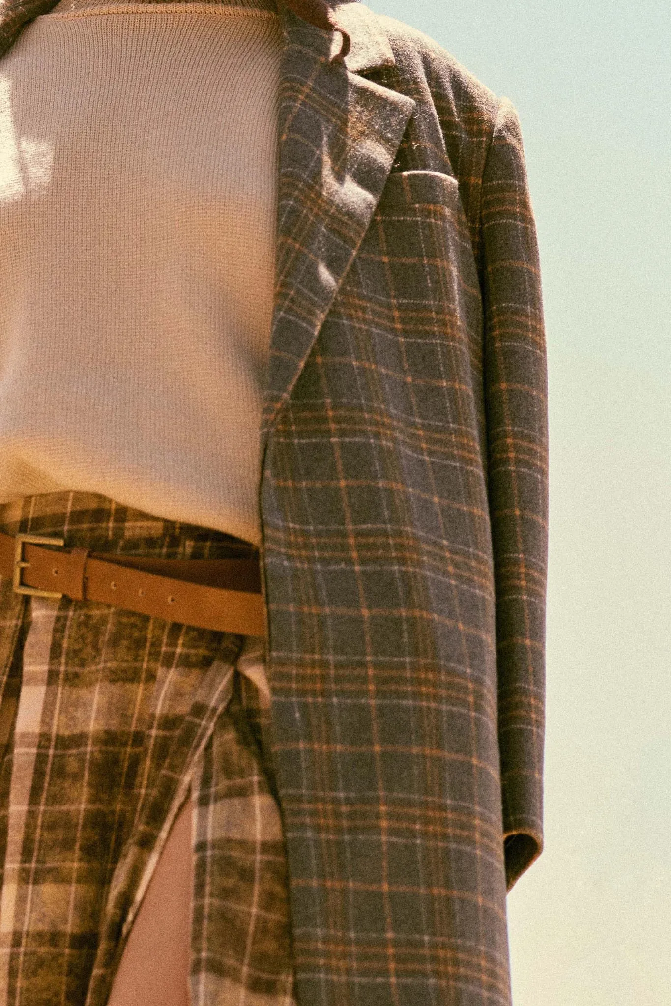 Check Please Double-Breasted Plaid Overcoat sold by Promesa product image thumbnail 3