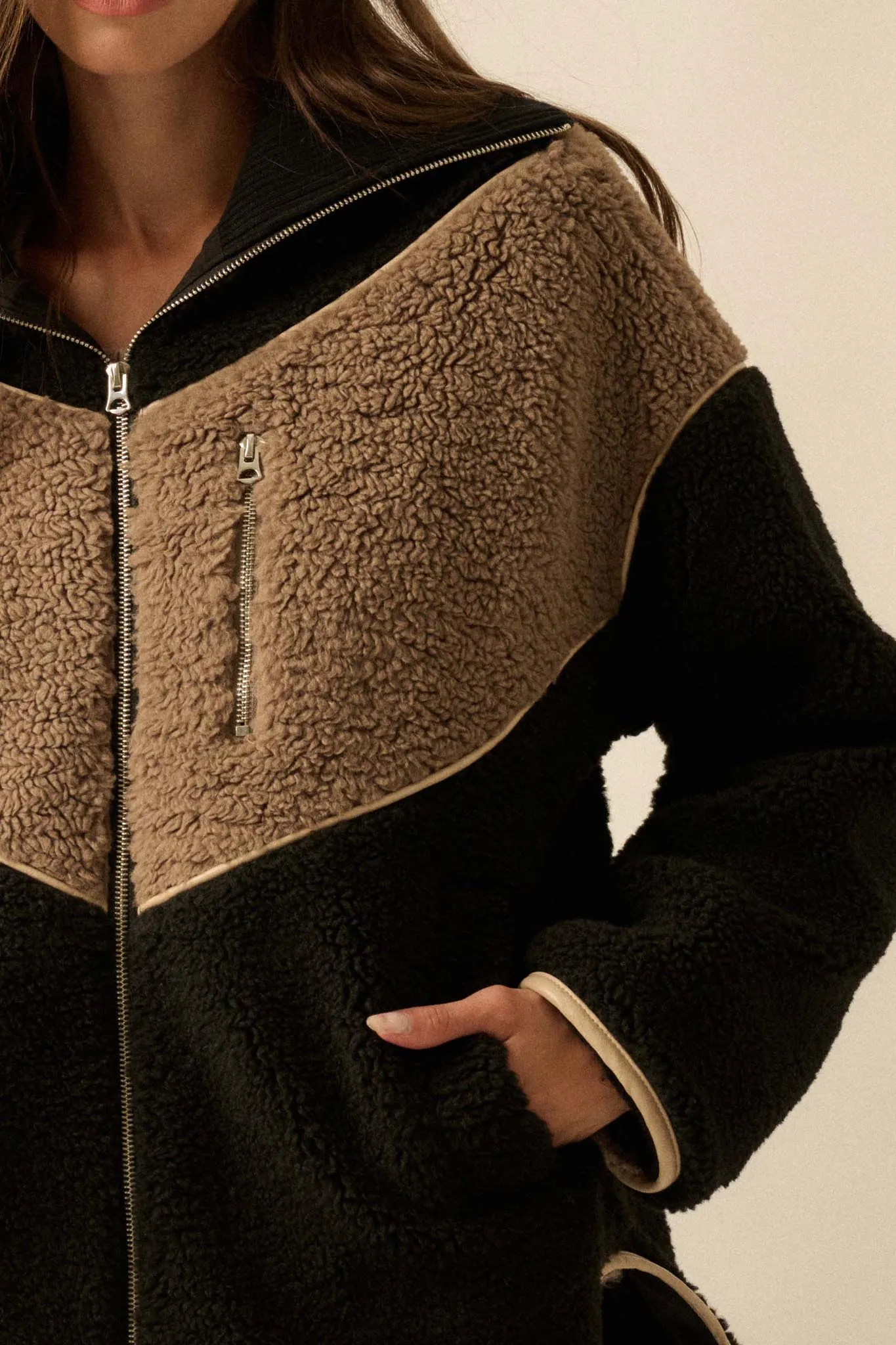 Winter Games Chevron Colorblock Fleece Jacket sold by Promesa product image thumbnail 5