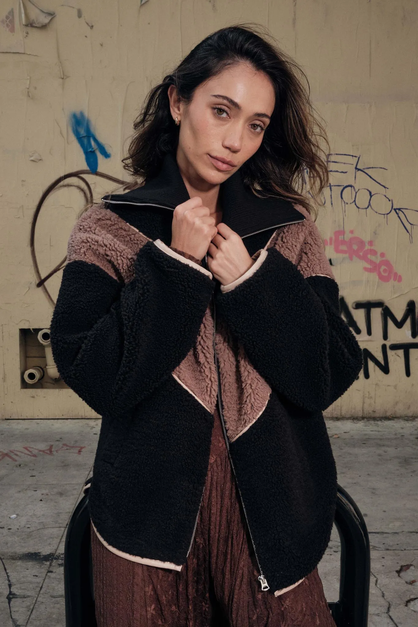 Winter Games Chevron Colorblock Fleece Jacket sold by Promesa product image thumbnail 2