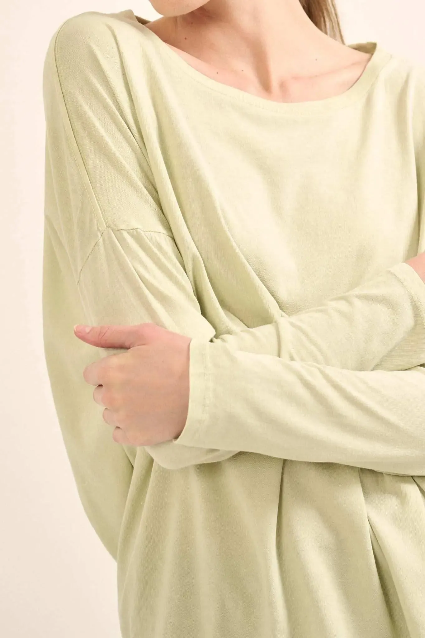 Big Happy Vintage-Washed Oversize Long-Sleeve Tee sold by Promesa product image thumbnail 3