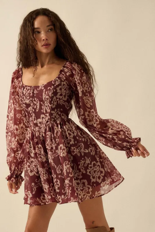 Grow in Grace Floral Organza Corset Romper Dress made by Promesa