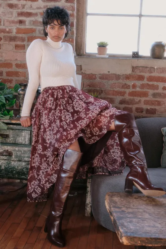 Blooming Grace Floral Organza Circle Midi Skirt sold by Promesa