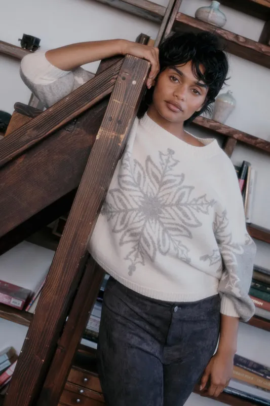 Snow What Snowflake Jacquard-Knit Dolman Sweater sold by Promesa
