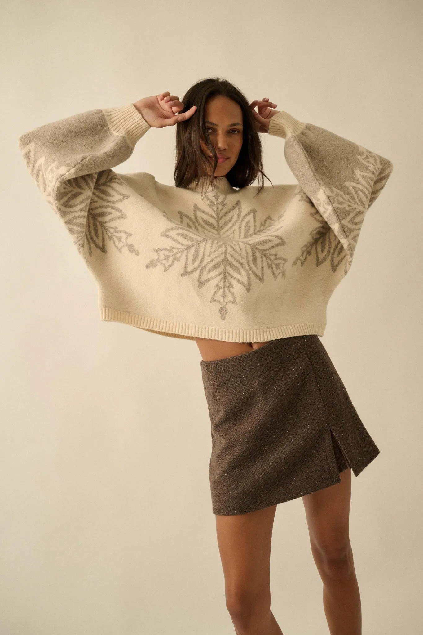 Snow What Snowflake Jacquard-Knit Dolman Sweater sold by Promesa product image thumbnail 4