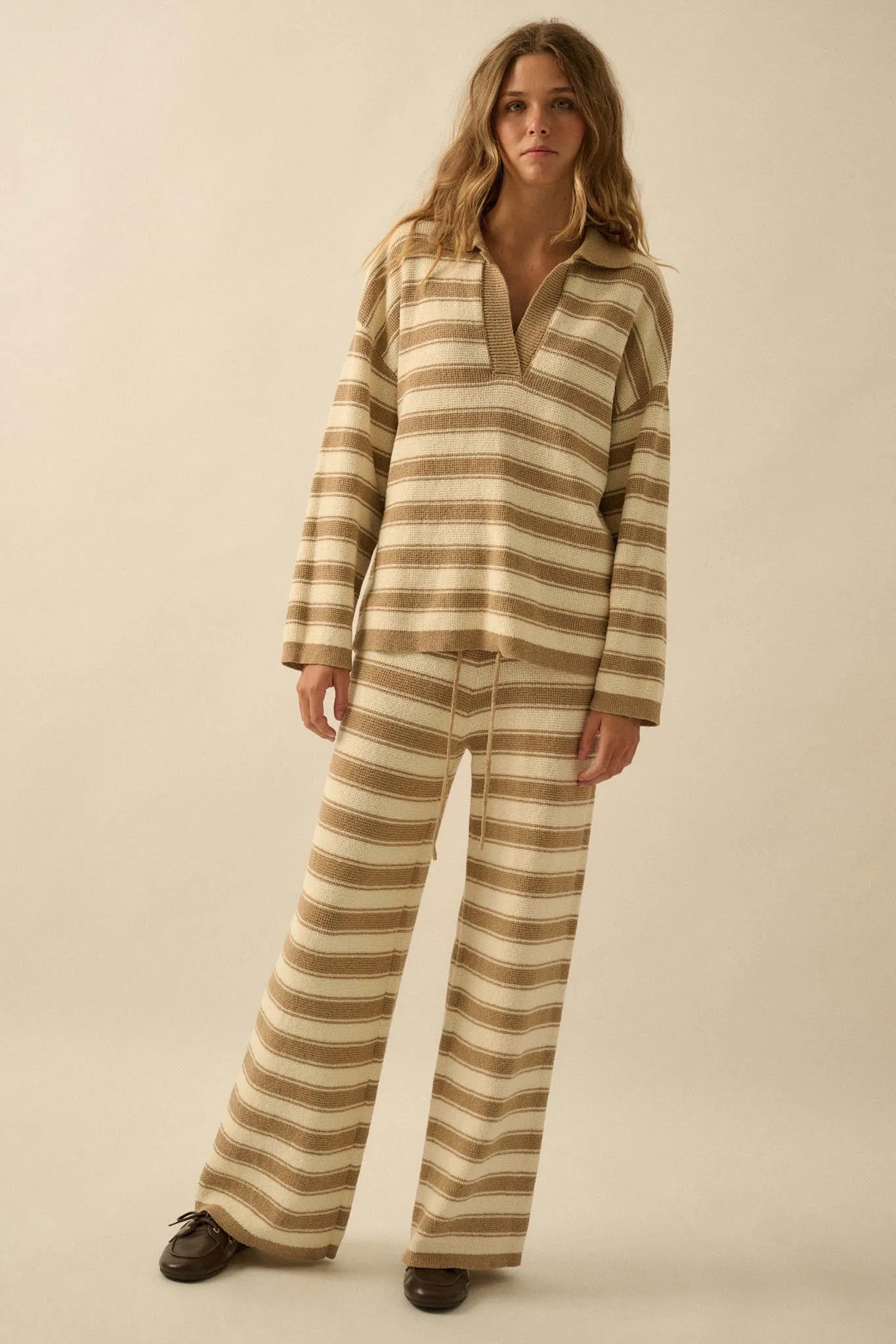 Stripe Out Striped Split-Neck Collared Sweater sold by Promesa product image thumbnail 3