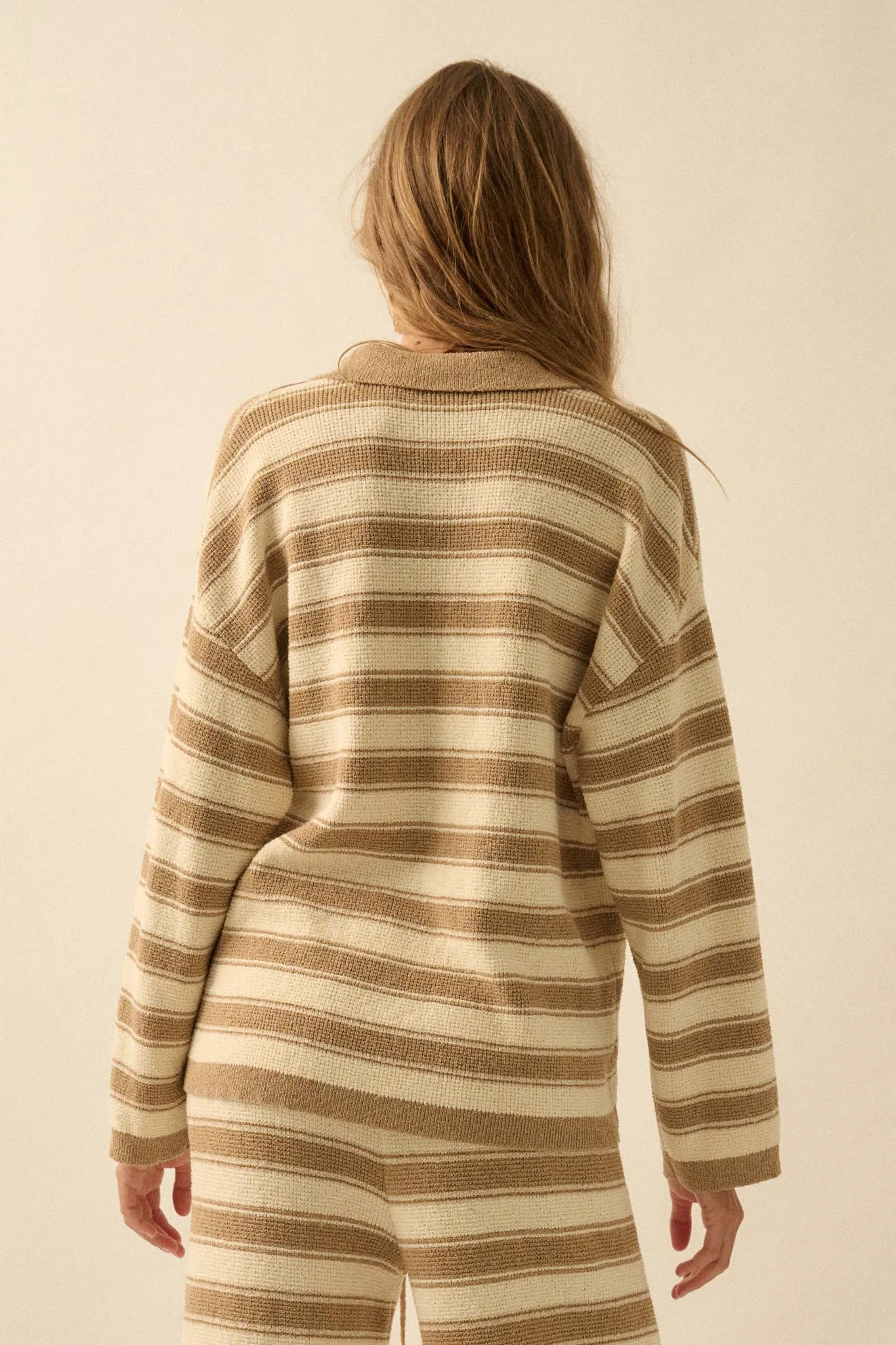 Stripe Out Striped Split-Neck Collared Sweater sold by Promesa product image thumbnail 2