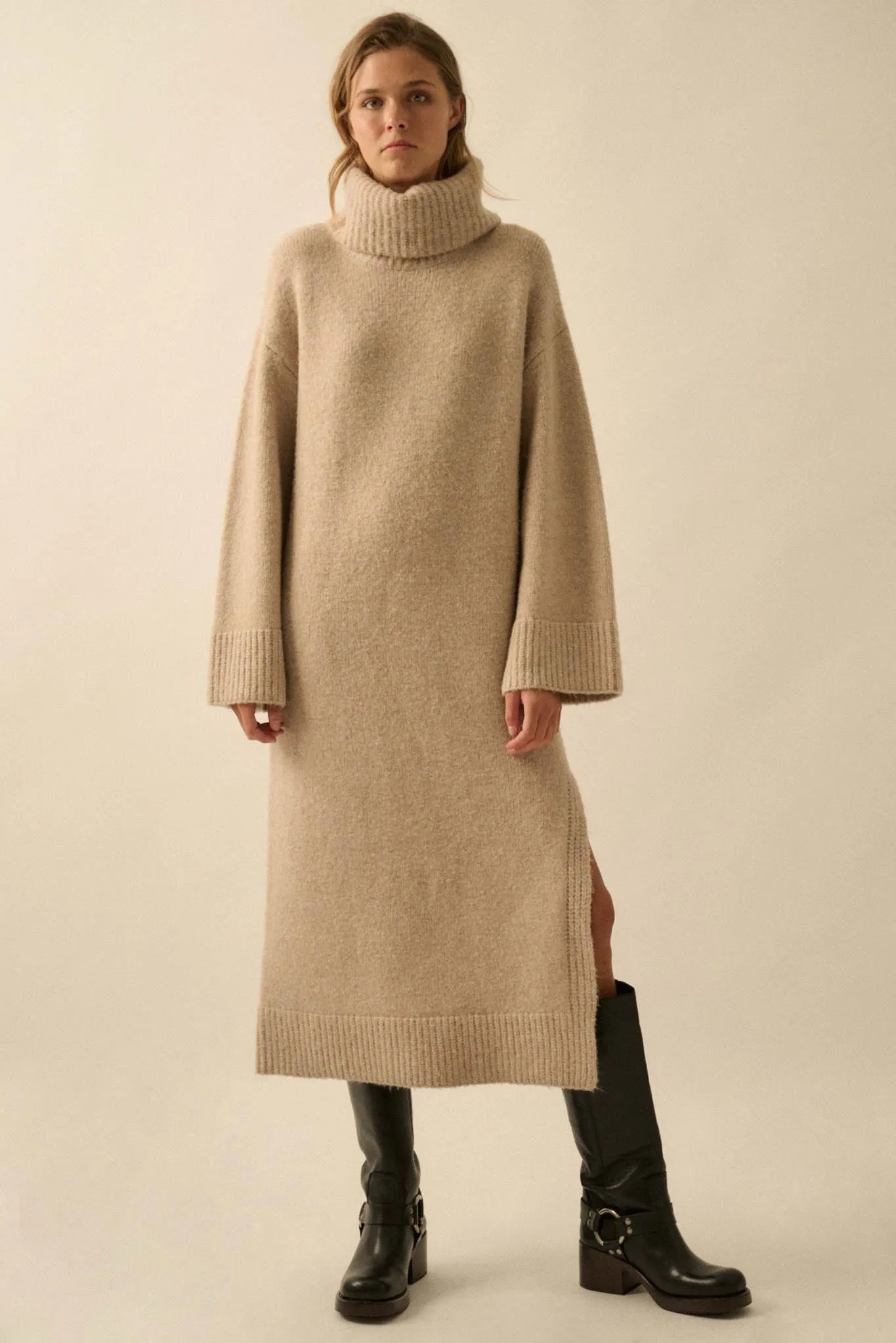 Quiet Hour Turtleneck Midi Sweater Dress sold by Promesa product image thumbnail 3