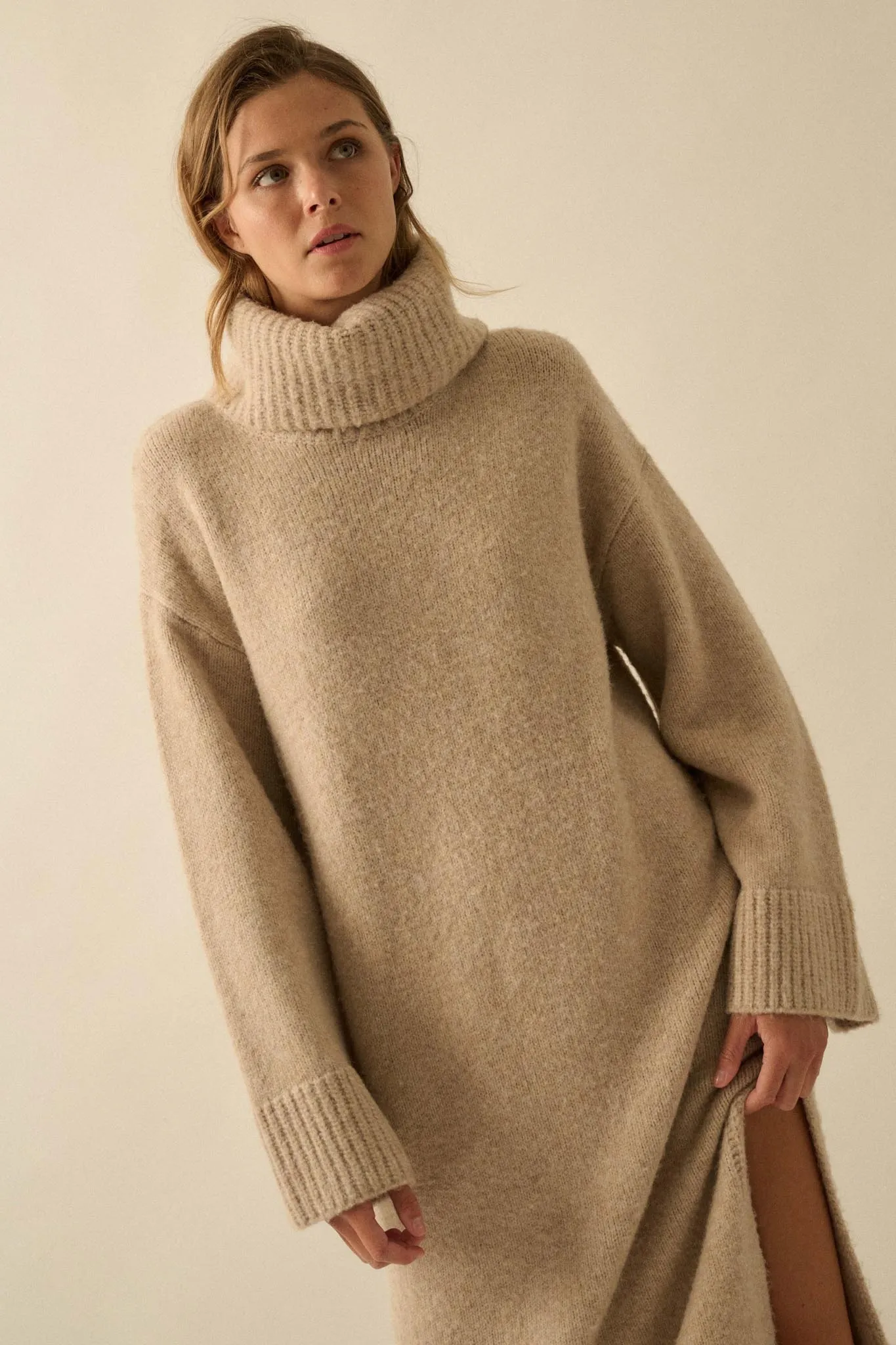 Quiet Hour Turtleneck Midi Sweater Dress sold by Promesa product image thumbnail 5