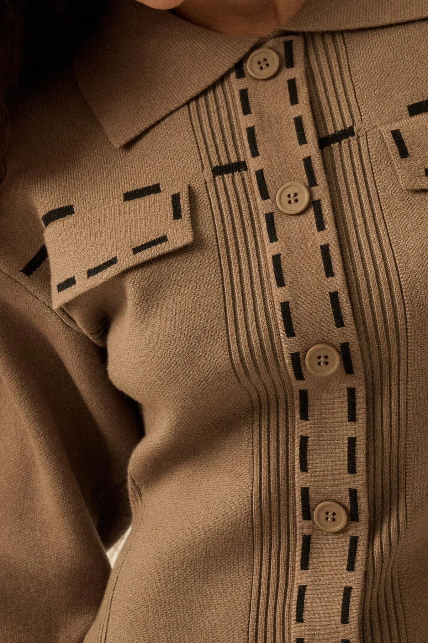 Stitch Perfect Collared Mini Sweater Shirt Dress sold by Promesa product image thumbnail 3