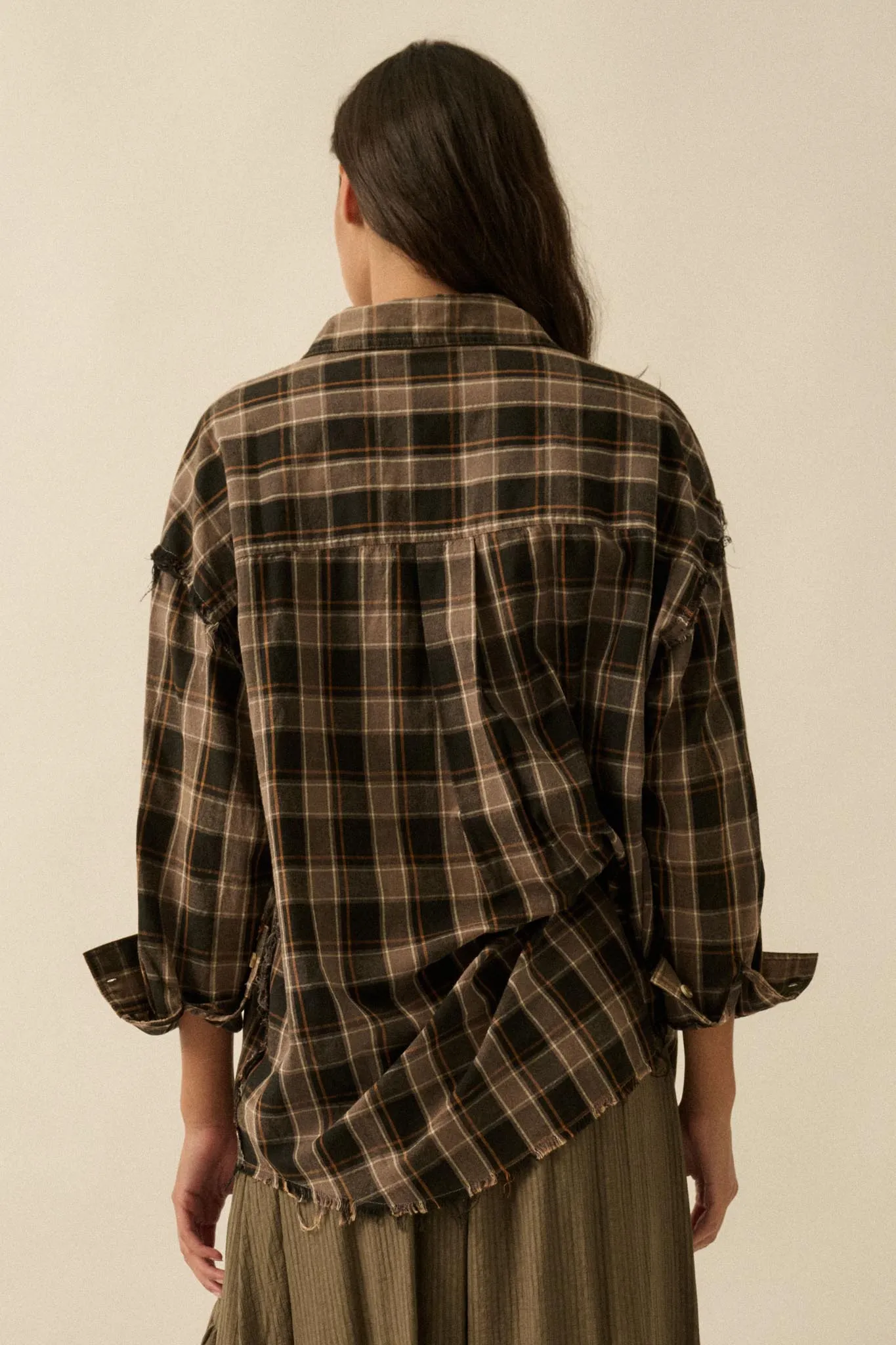 Tartan Threads Plaid Raw-Edge Button-Up Shirt sold by Promesa product image thumbnail 2