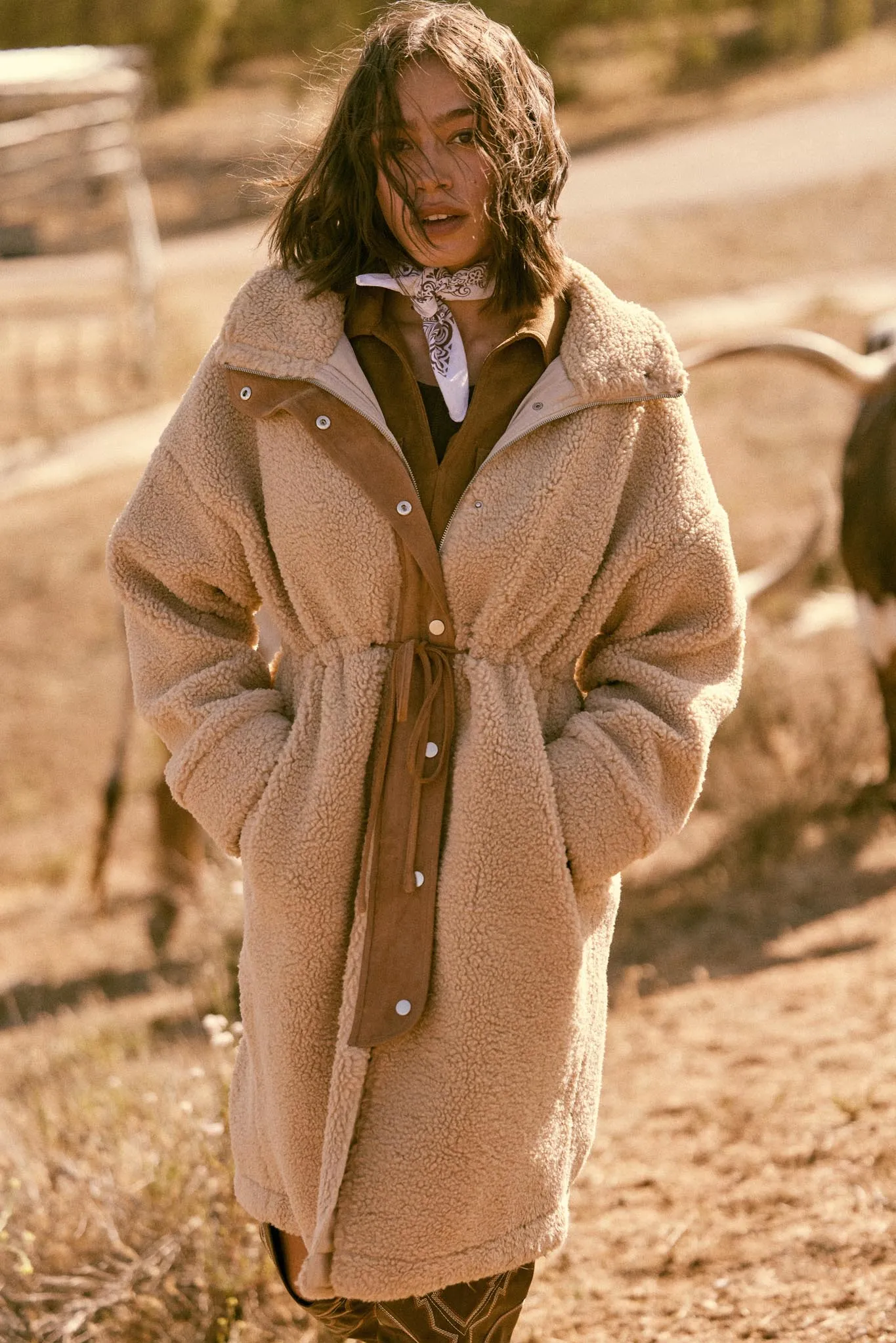 Cuddle Closer Sherpa Fleece Drawstring Coat sold by Promesa product image thumbnail 5